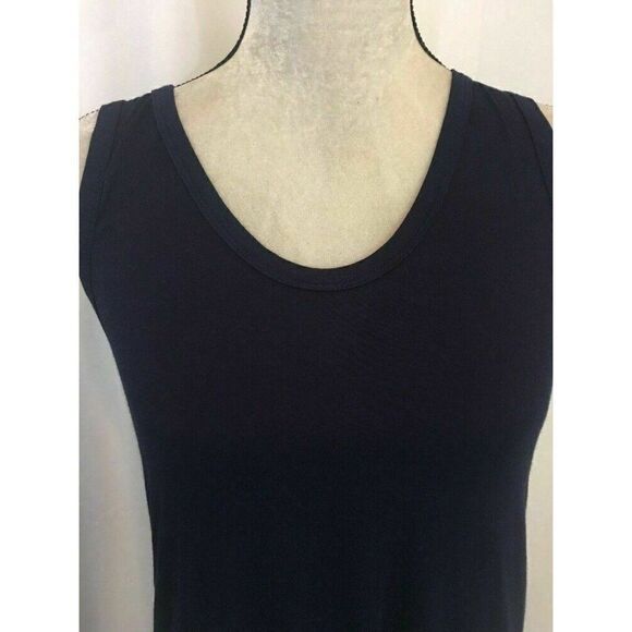 Veronica M Womens Solid Navy Blue Scoop Neck Rayon Spandex Tank Top Size Xs - Picture 2 of 6